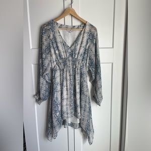Blue + white snake skin dress